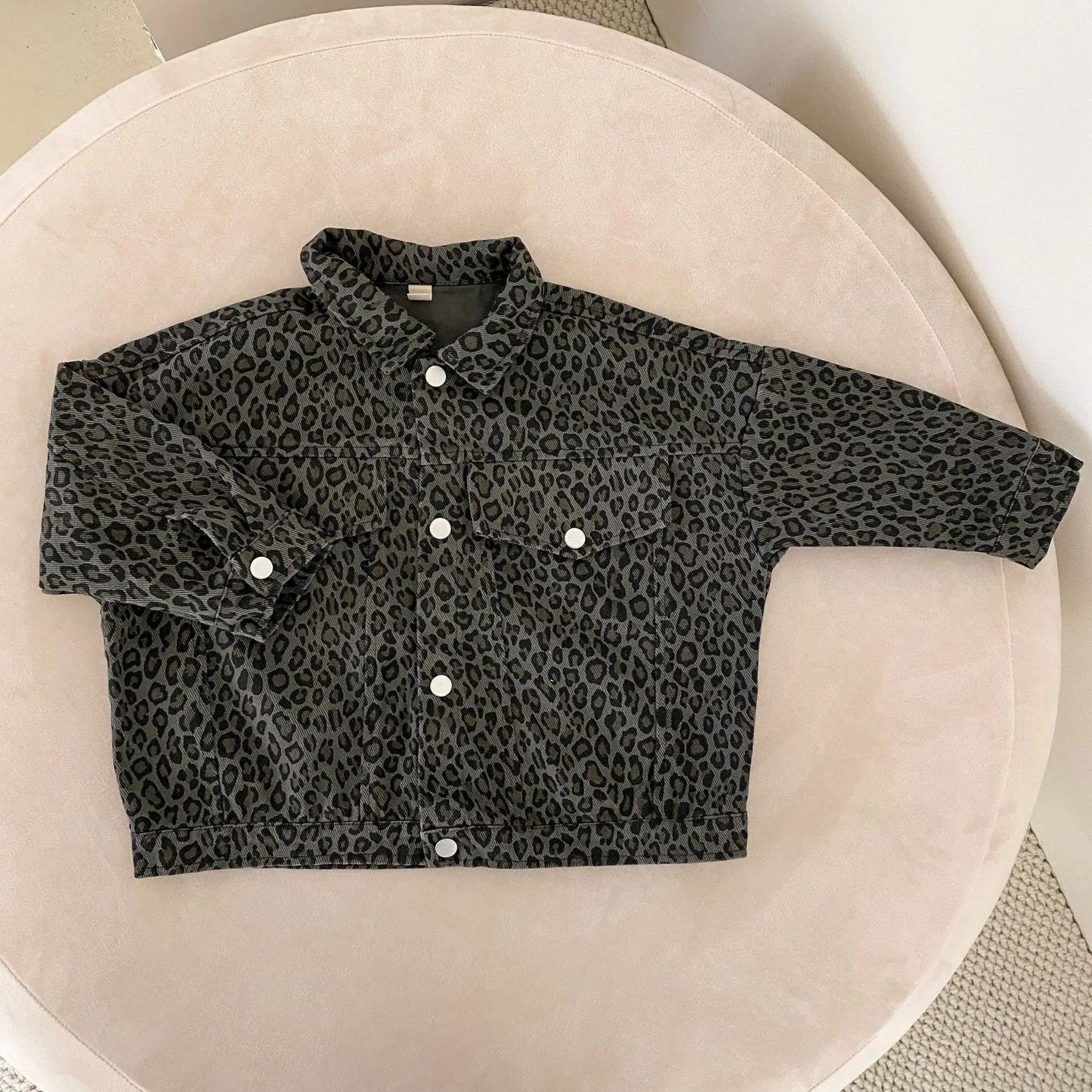 ショートコート・ジャケット・ジャンパー キッズアウター レオパードヒョウ柄プリントブルゾンジャケット【mh0008595】