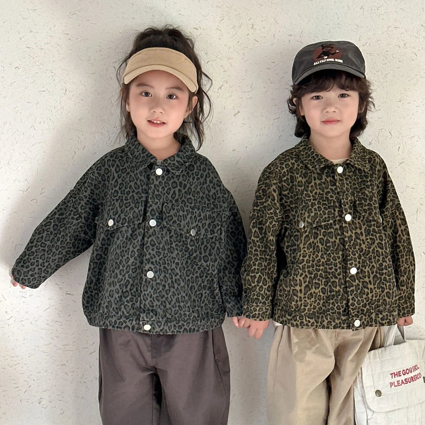 ショートコート・ジャケット・ジャンパー キッズアウター レオパードヒョウ柄プリントブルゾンジャケット【mh0008595】