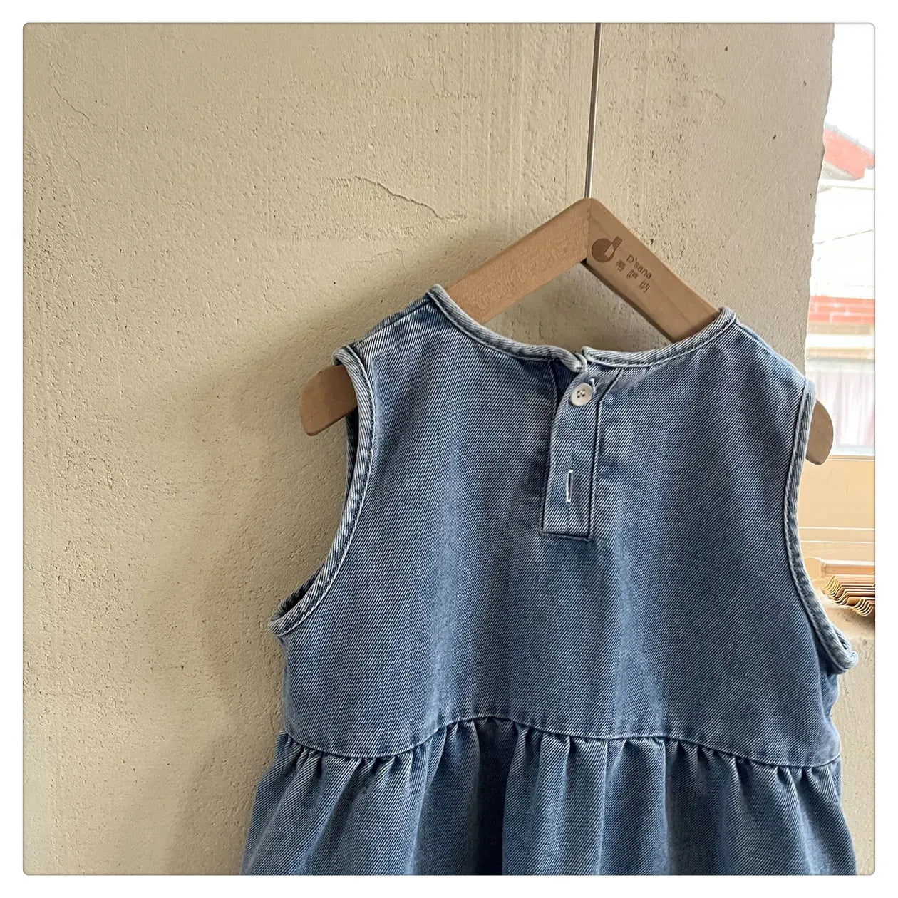 ノースリーブワンピース キッズワンピース デニムシンプルノースリーブワンピースジャンパースカート【mh0008637】