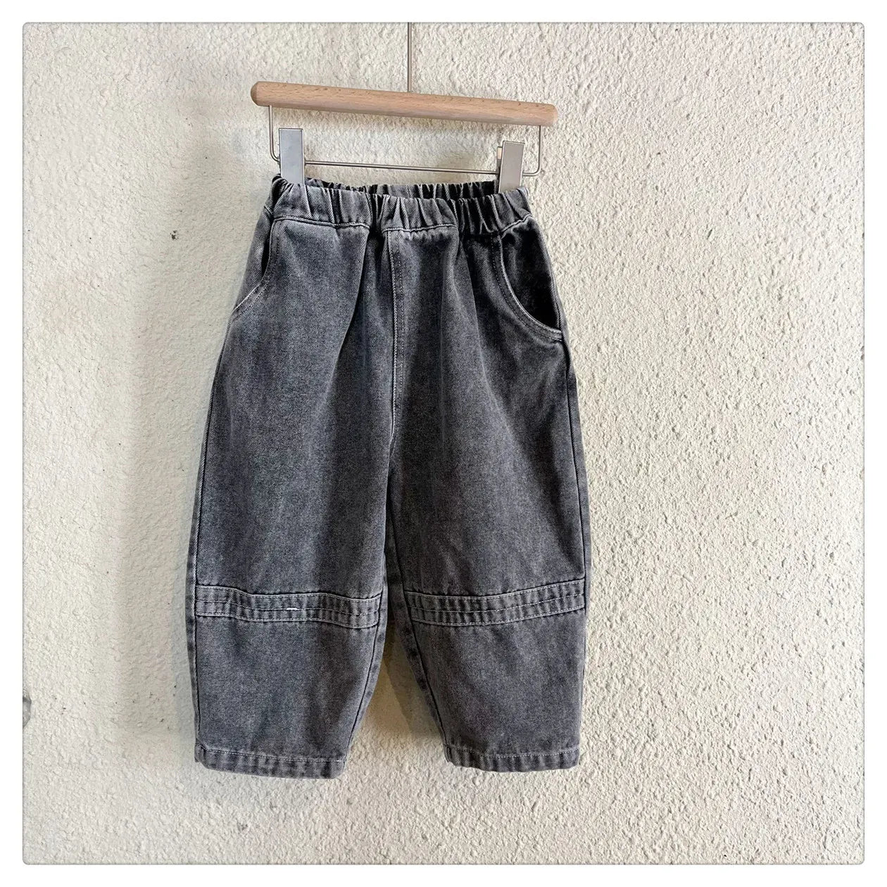 デニムパンツ キッズパンツ 切り替えシンプルルーズデニムパンツジーンズ【mh0008638】