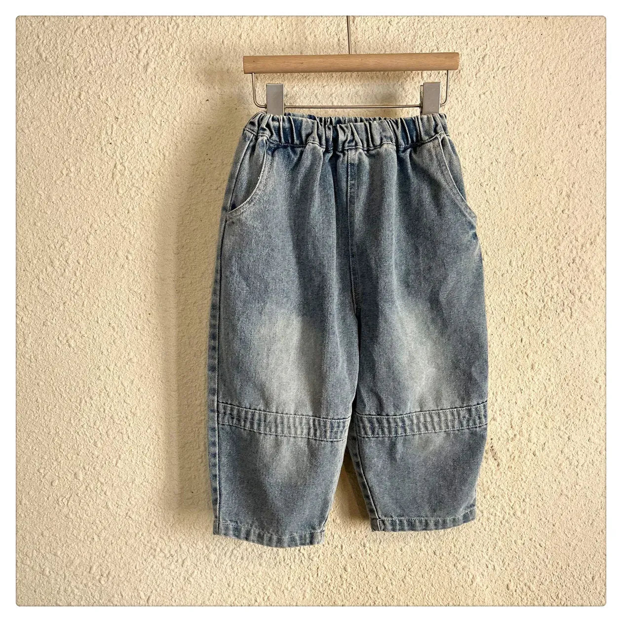 デニムパンツ キッズパンツ 切り替えシンプルルーズデニムパンツジーンズ【mh0008638】