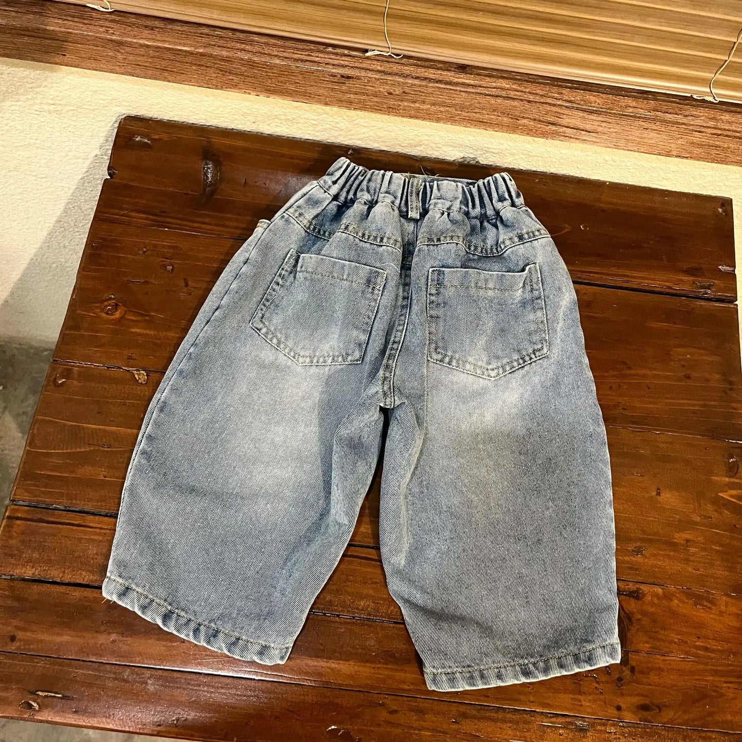 デニムパンツ キッズパンツ シンプルルーズロングデニムパンツ【mh0008767】