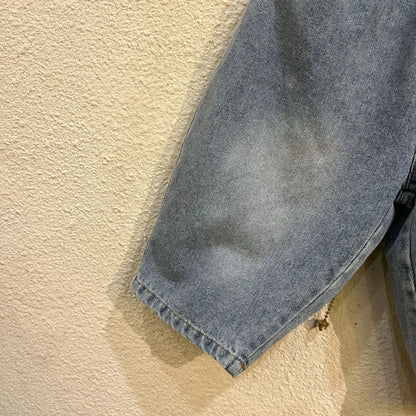 デニムパンツ キッズパンツ シンプルルーズロングデニムパンツ【mh0008767】