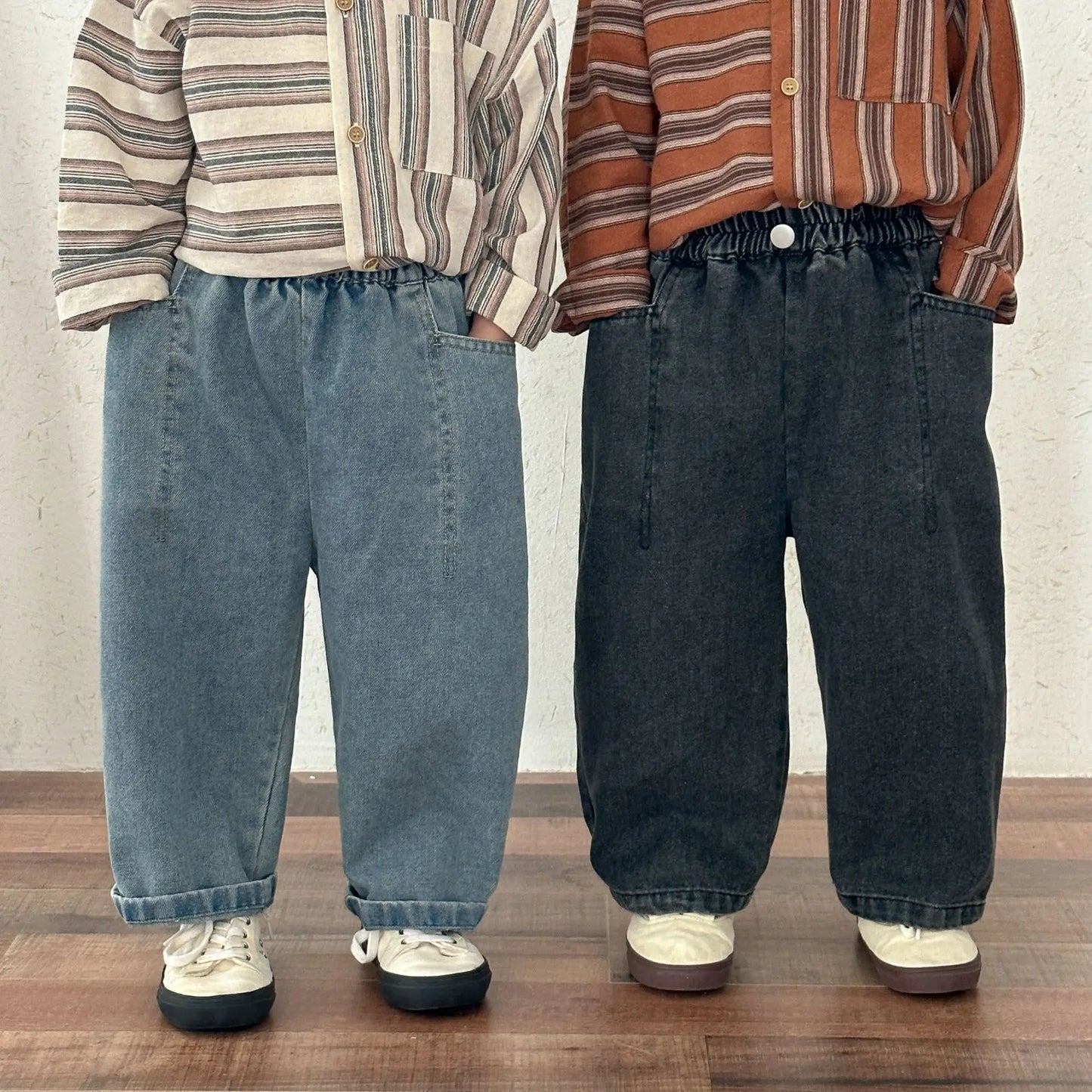 デニムパンツ キッズパンツ シンプルベーシックデニムロングパンツ【mh0008773】