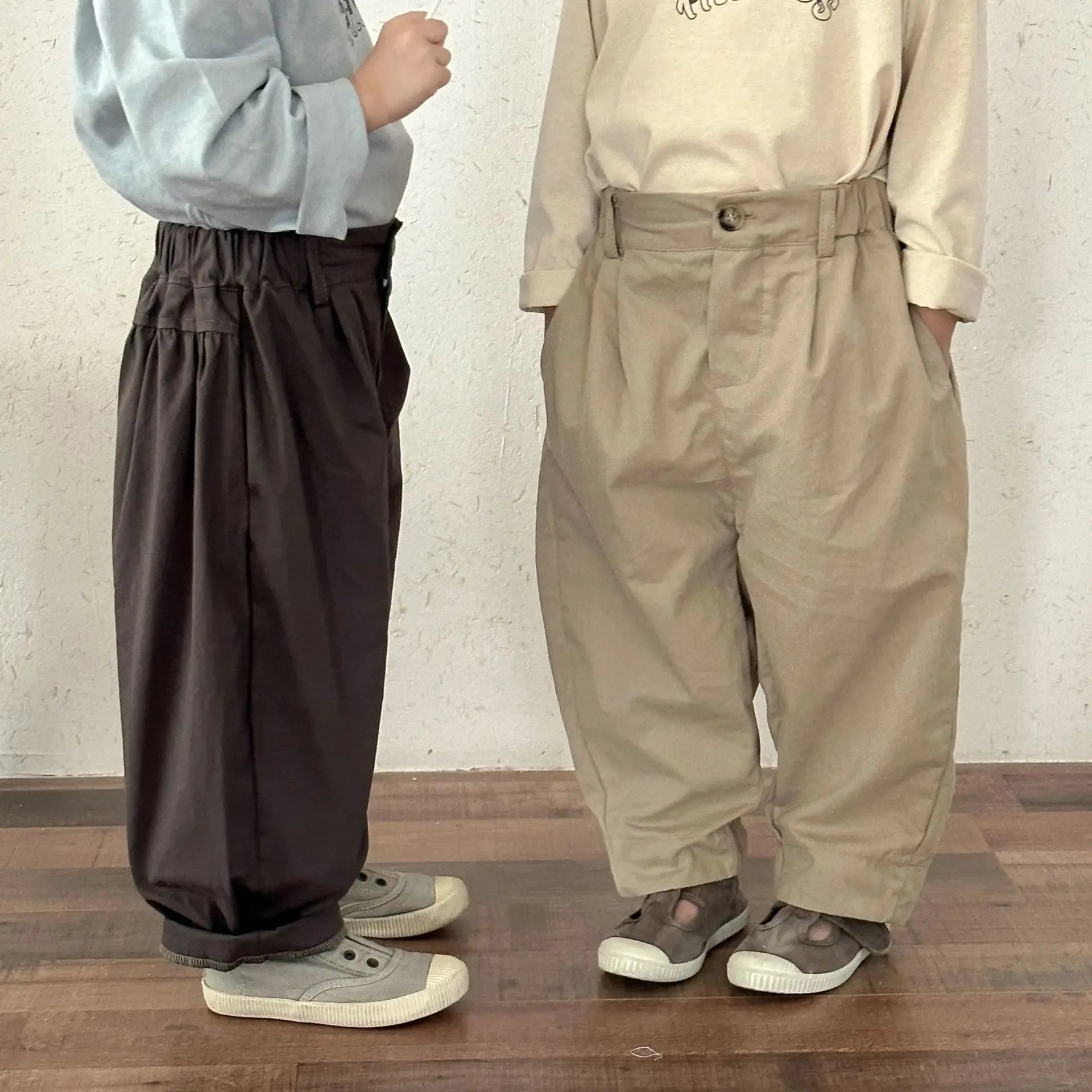 ロングパンツ・スウェットパンツ キッズパンツ シンプルベーシックルーズワイドロングバレルパンツ【mh0008779】