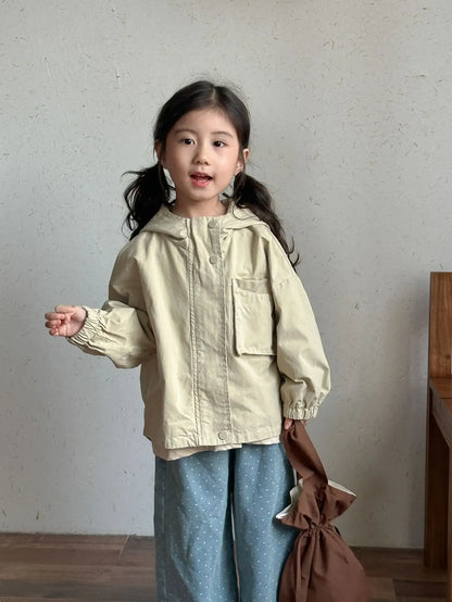 ショートコート・ジャケット・ジャンパー キッズアウター シンプルフーディウィンドブレーカーブルゾンジャケット【mh0008821】