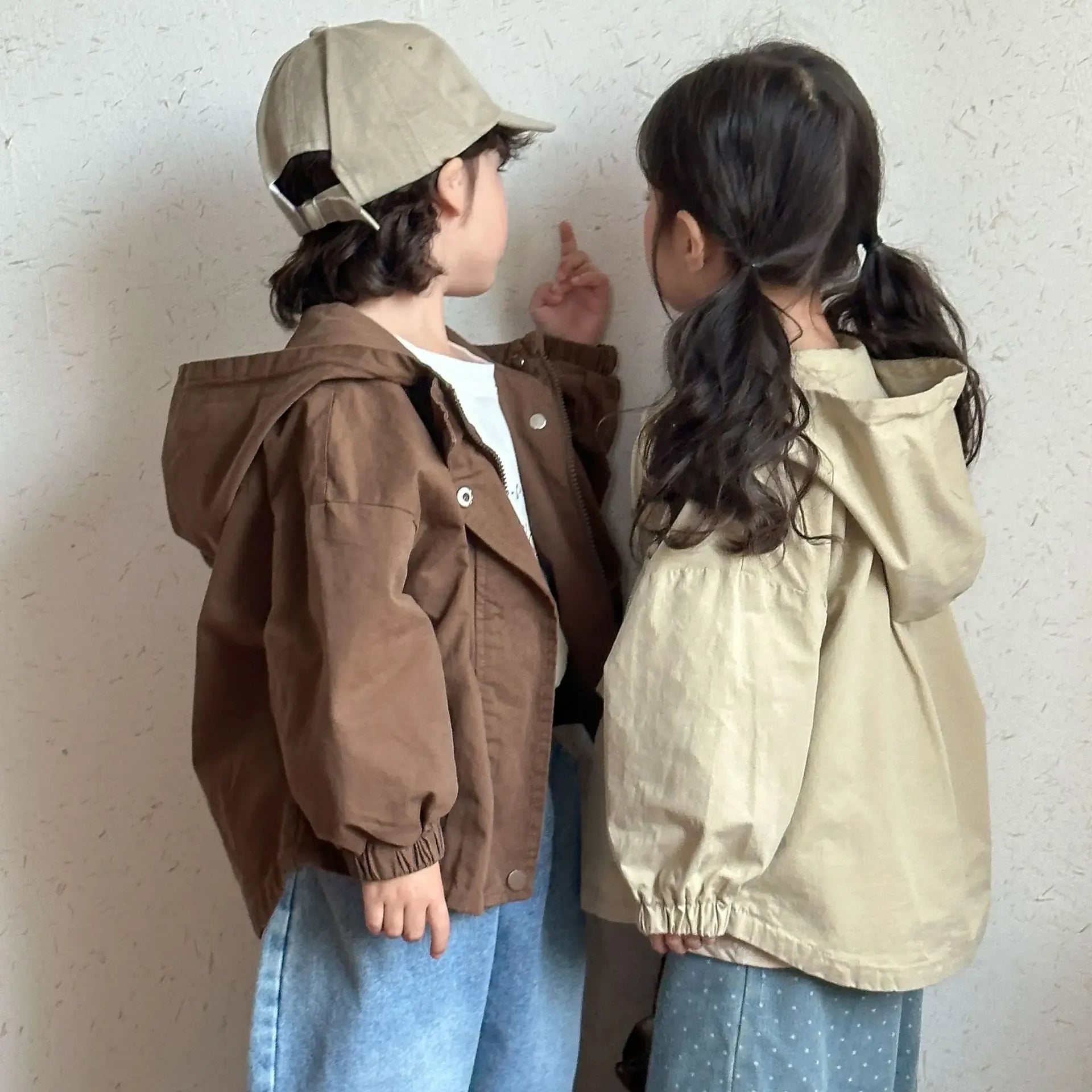 ショートコート・ジャケット・ジャンパー キッズアウター シンプルフーディウィンドブレーカーブルゾンジャケット【mh0008821】