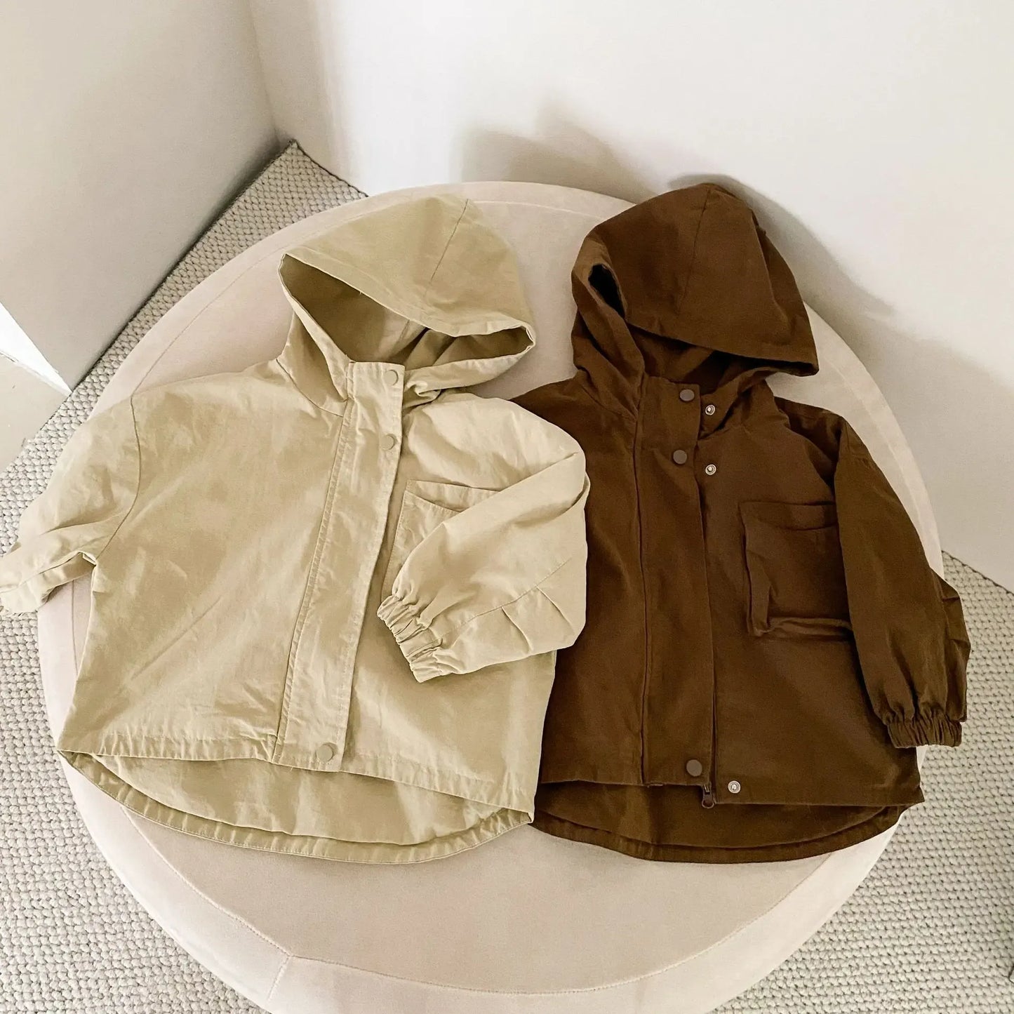 ショートコート・ジャケット・ジャンパー キッズアウター シンプルフーディウィンドブレーカーブルゾンジャケット【mh0008821】