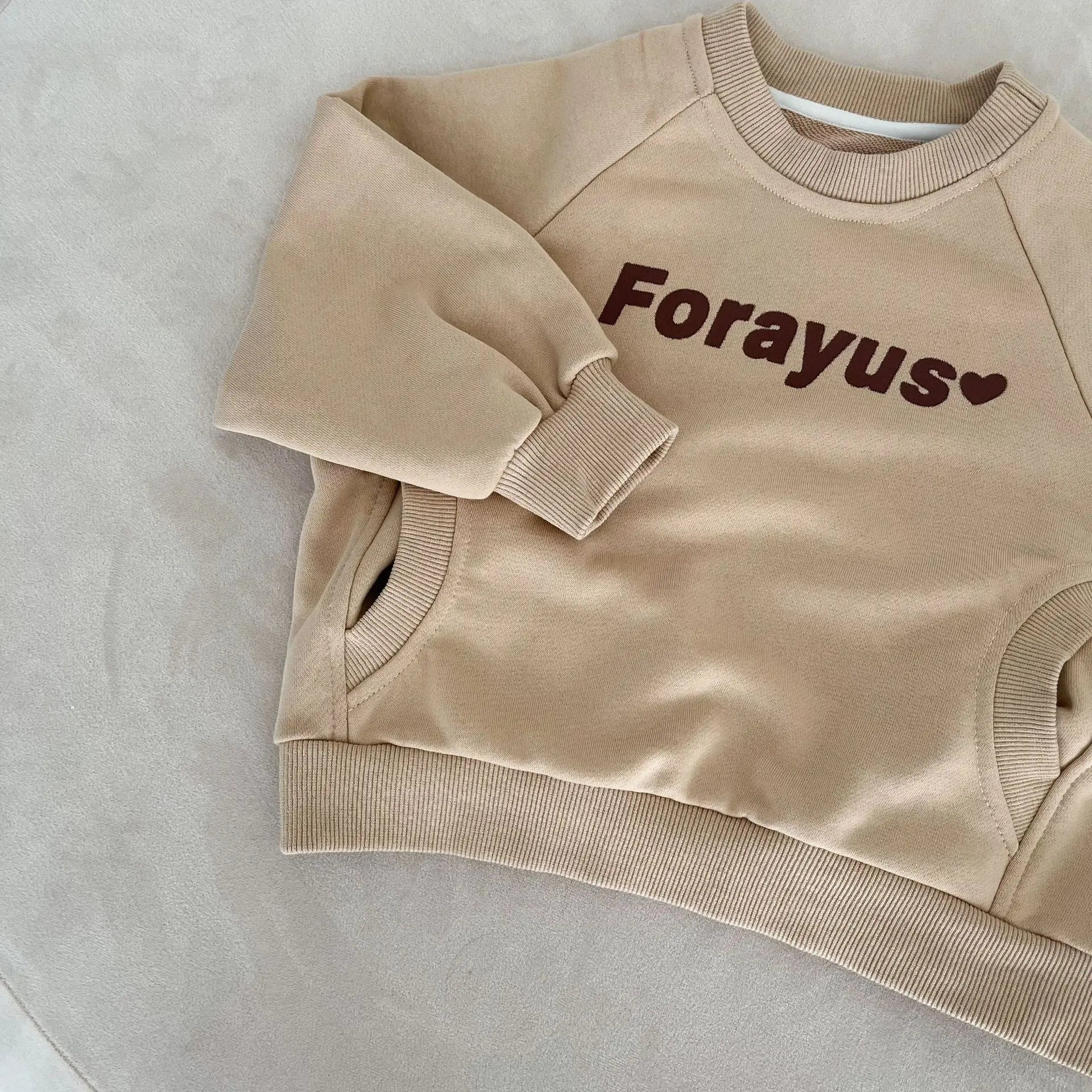 トレーナー・フーディ キッズトップス レターロゴハートプリント長袖スウェットシャツ【mh0008822】