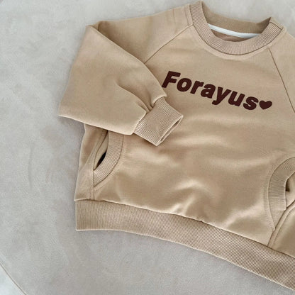 トレーナー・フーディ キッズトップス レターロゴハートプリント長袖スウェットシャツ【mh0008822】