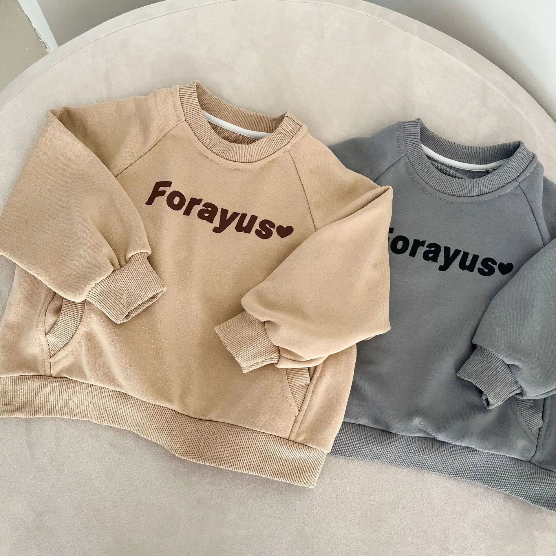 トレーナー・フーディ キッズトップス レターロゴハートプリント長袖スウェットシャツ【mh0008822】