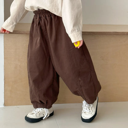 ロングパンツ・スウェットパンツ キッズパンツ シンプルベーシックデイリーロングルーズパンツ【mh0008823】