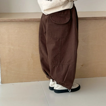 ロングパンツ・スウェットパンツ キッズパンツ シンプルベーシックデイリーロングルーズパンツ【mh0008823】