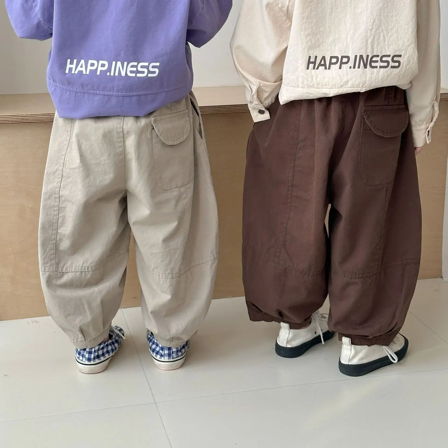 ロングパンツ・スウェットパンツ キッズパンツ シンプルベーシックデイリーロングルーズパンツ【mh0008823】