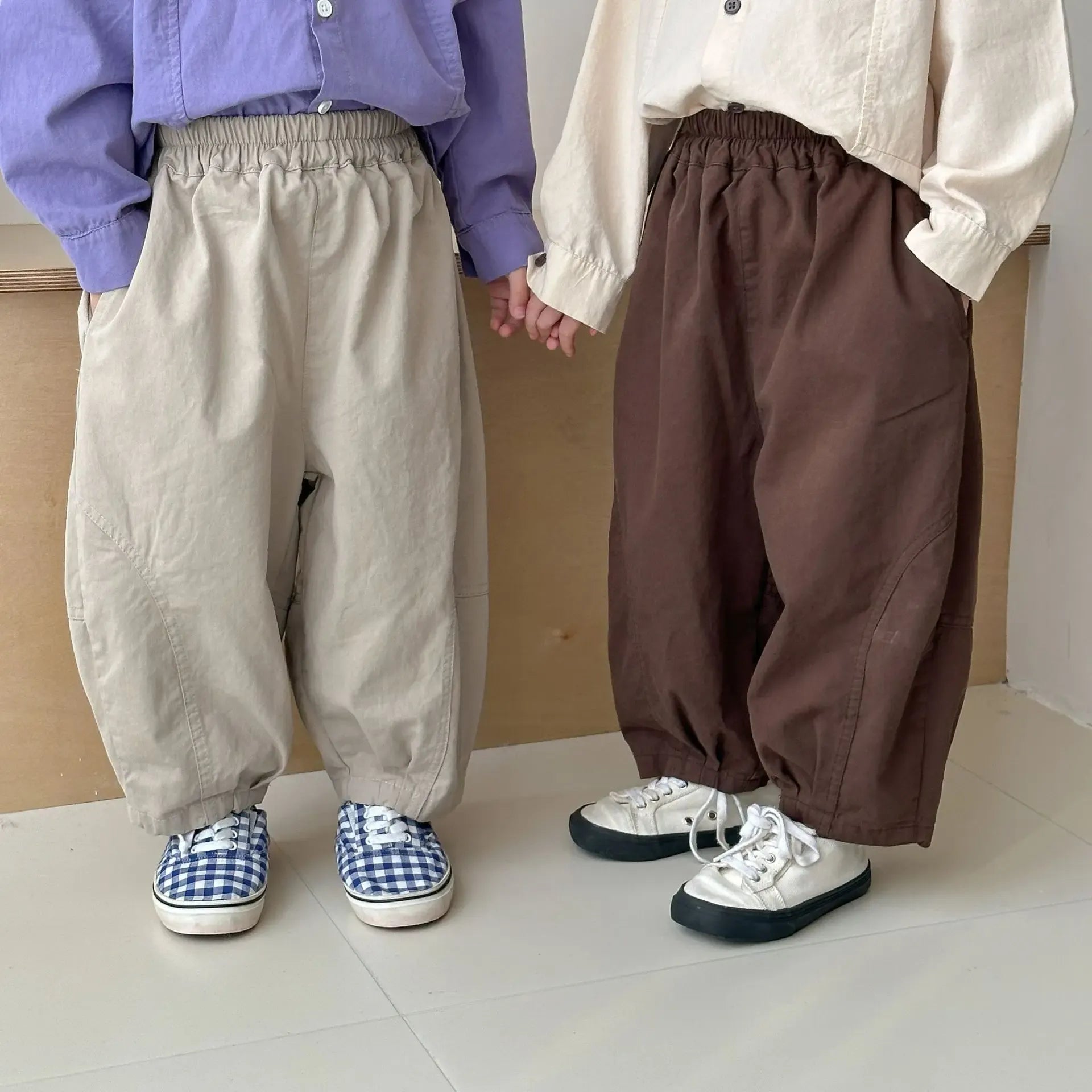 ロングパンツ・スウェットパンツ キッズパンツ シンプルベーシックデイリーロングルーズパンツ【mh0008823】