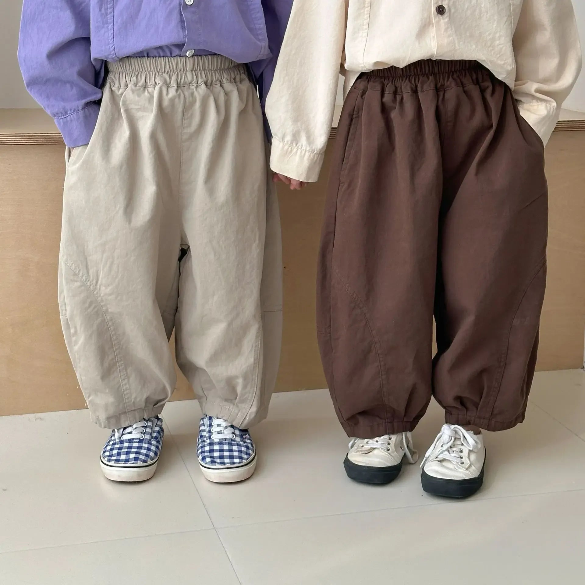 ロングパンツ・スウェットパンツ キッズパンツ シンプルベーシックデイリーロングルーズパンツ【mh0008823】