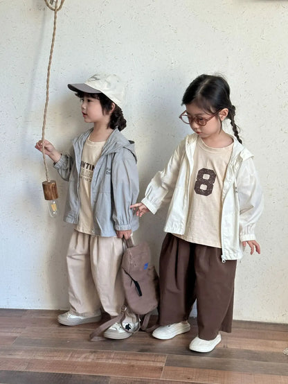 ショートコート・ジャケット・ジャンパー キッズアウター バックロゴプリントフーディジップアップブルゾンジャケット【mh0008824】