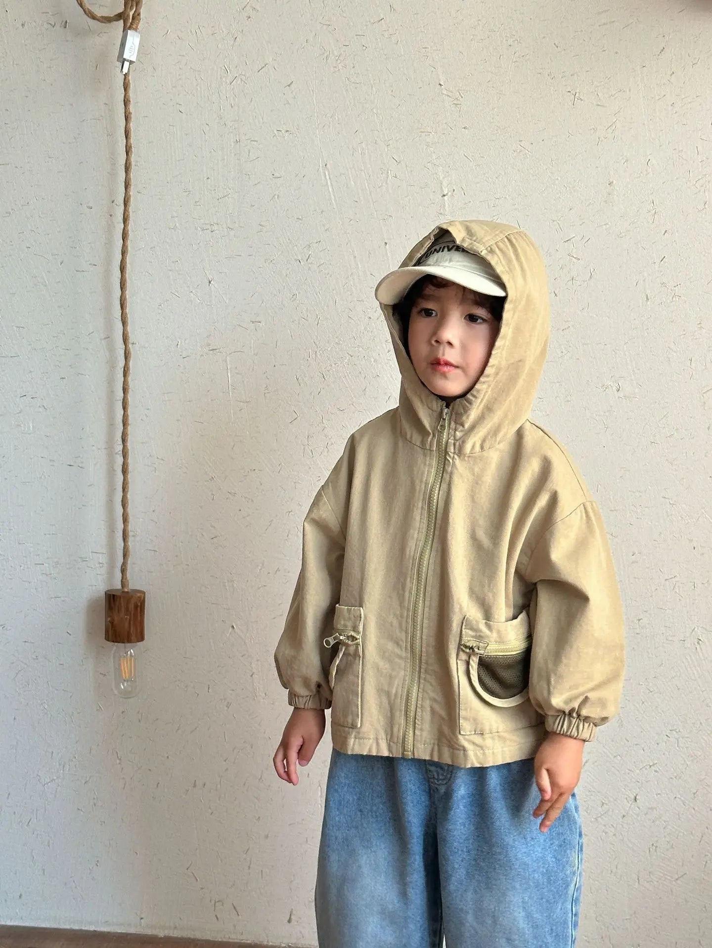 ショートコート・ジャケット・ジャンパー キッズアウター ポケットアクセントフーディジップアップブルゾンジャケット【mh0008825】