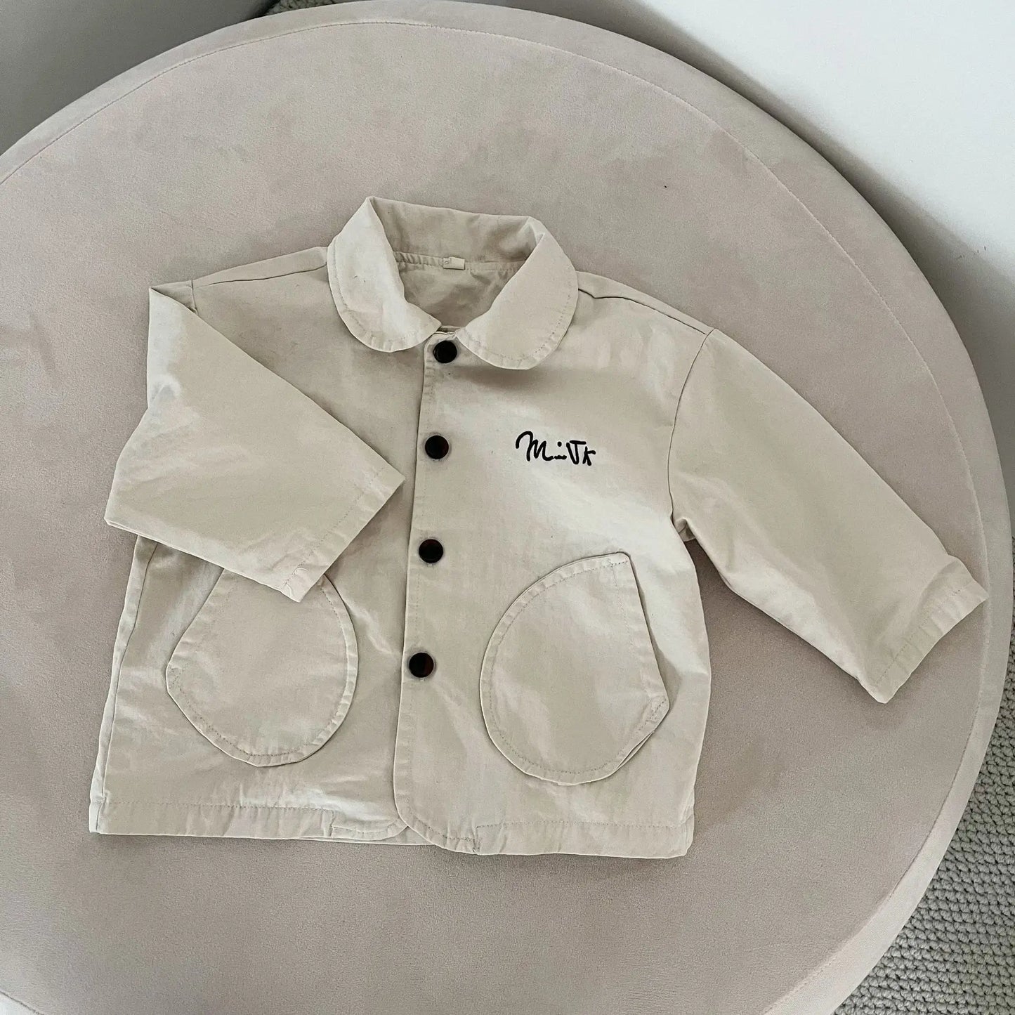 ショートコート・ジャケット・ジャンパー キッズアウター ロゴワンポイント襟付きスプリングコートジャケット【mh0008826】