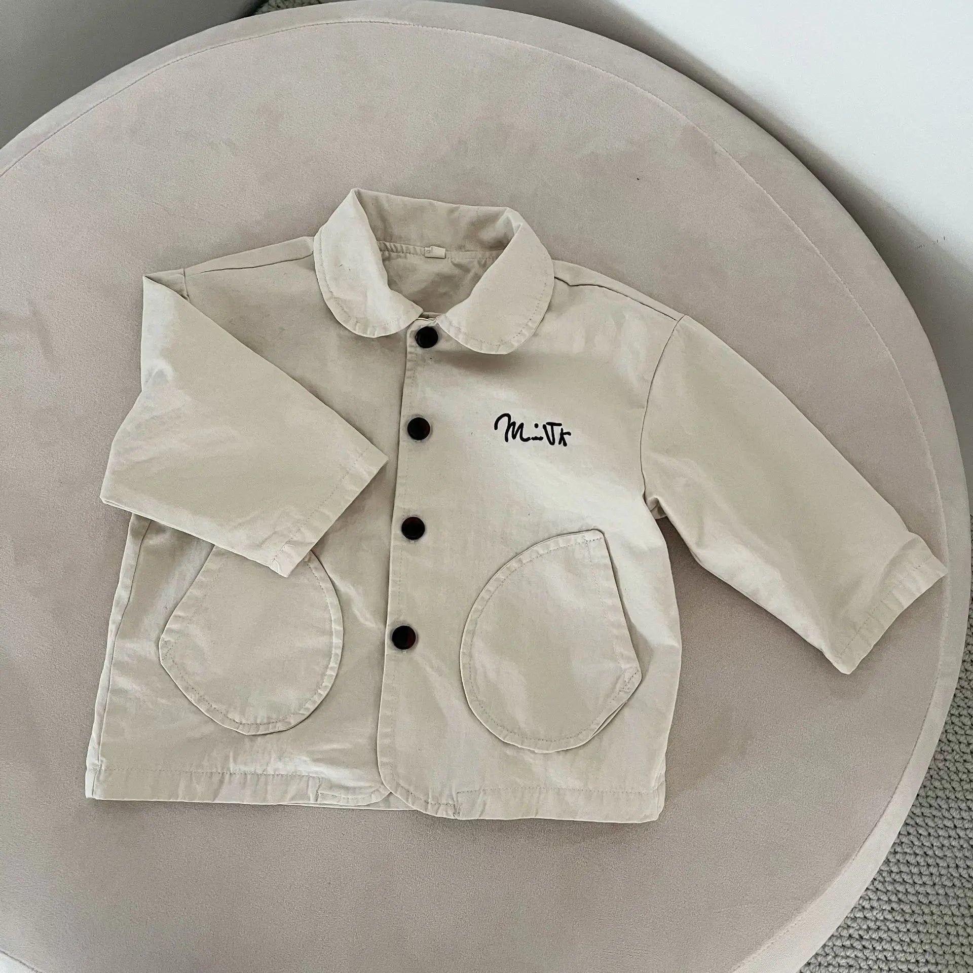 ショートコート・ジャケット・ジャンパー キッズアウター ロゴワンポイント襟付きスプリングコートジャケット【mh0008826】