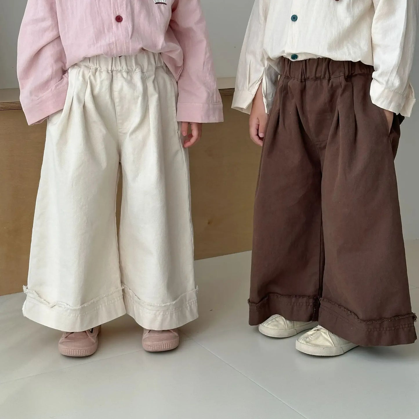 ロングパンツ・スウェットパンツ キッズパンツ ロールアップデザインロングルーズワイドパンツ【mh0008831】