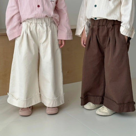 ロングパンツ・スウェットパンツ キッズパンツ ロールアップデザインロングルーズワイドパンツ【mh0008831】