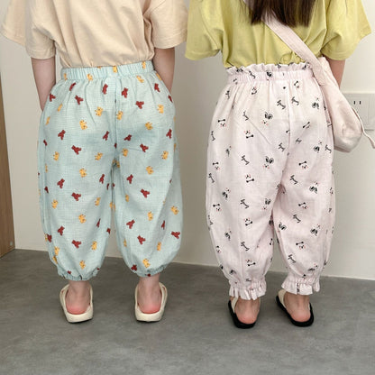 ロングパンツ・スウェットパンツ プリント柄サマーイージーパンツ【mh0009825】