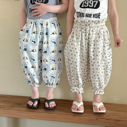 ロングパンツ・スウェットパンツ プリント柄サマーイージーパンツ【mh0009825】