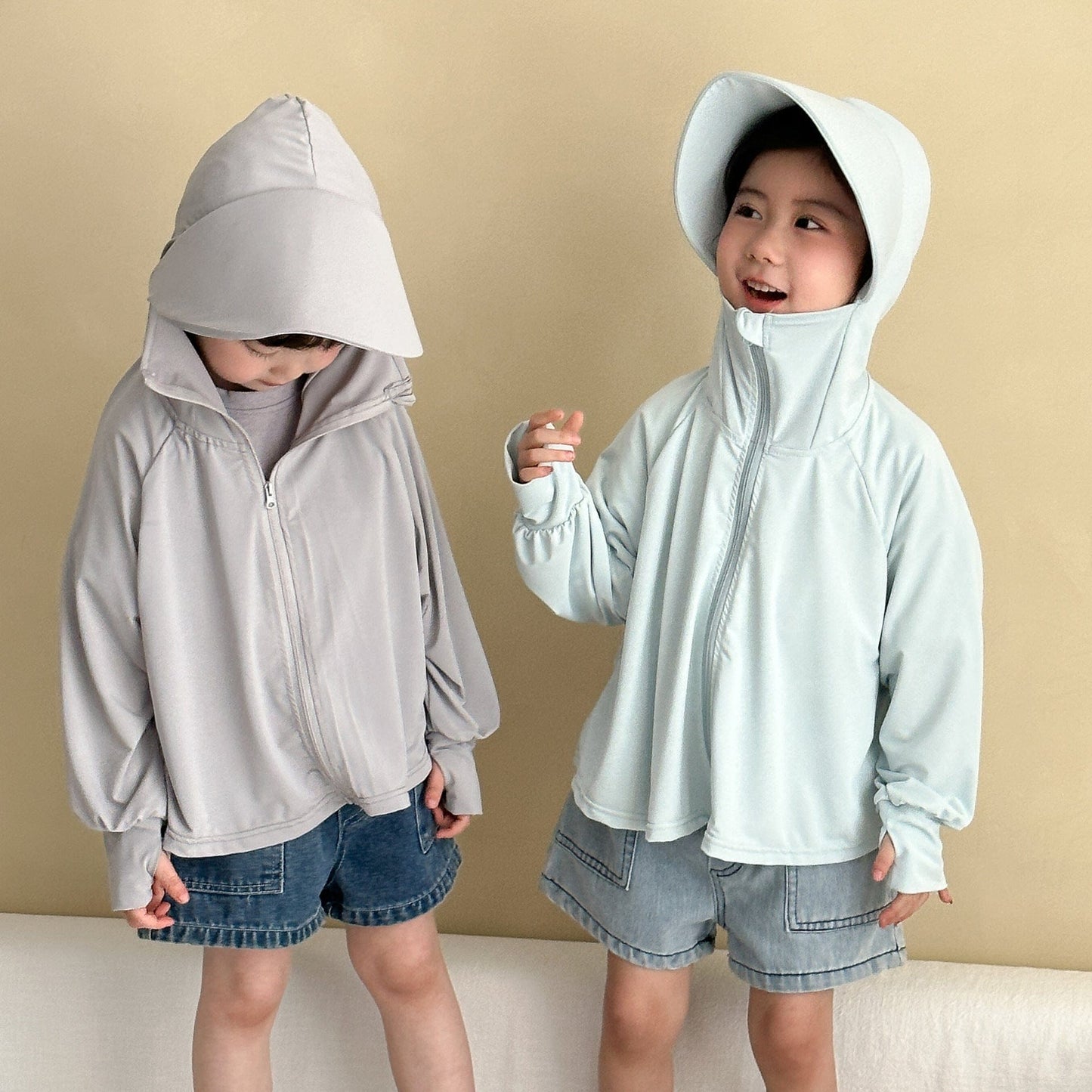 ショートコート・ジャケット・ジャンパー ビッグバイザーフードサンスクリーンジャケット【mh0009827】