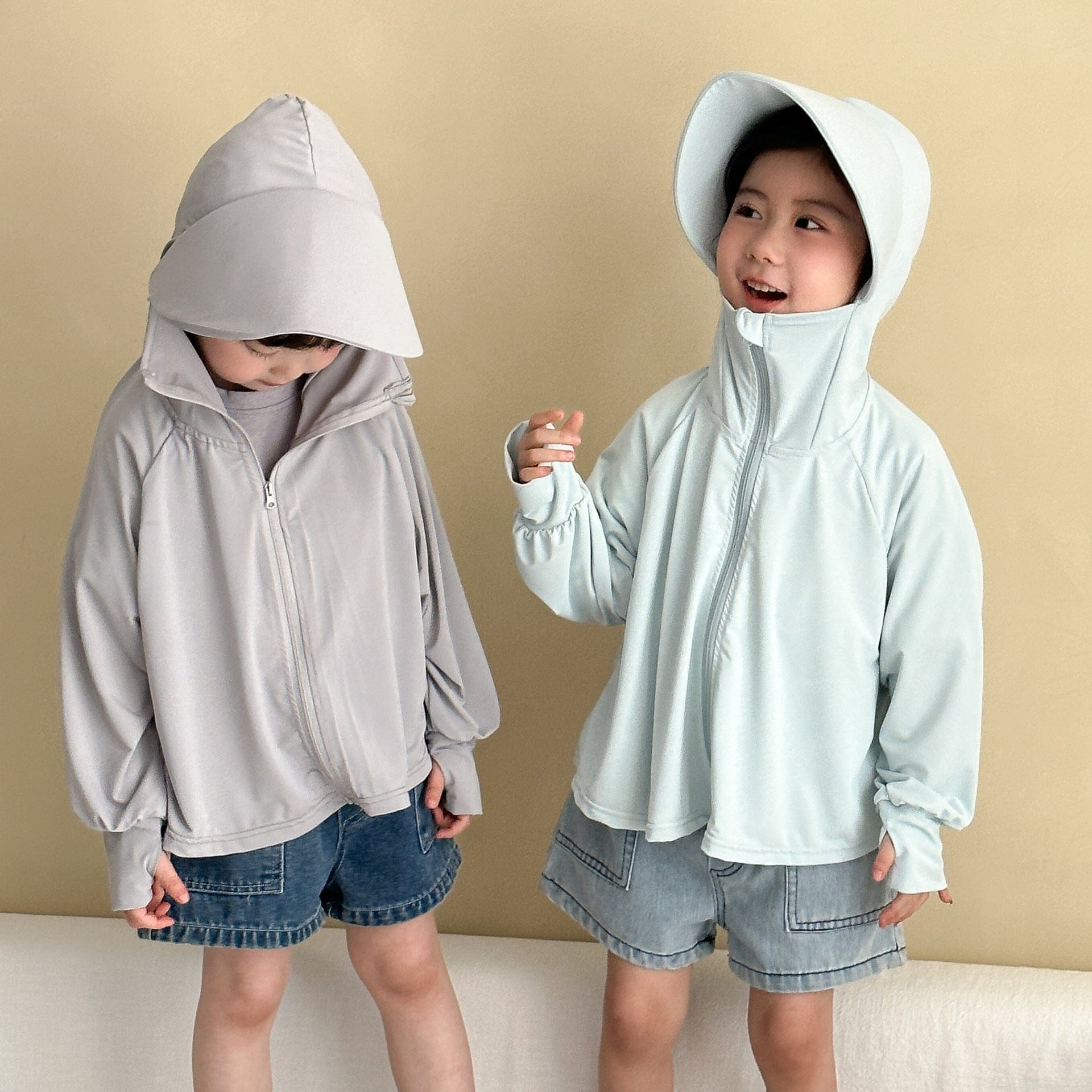 ショートコート・ジャケット・ジャンパー ビッグバイザーフードサンスクリーンジャケット【mh0009827】