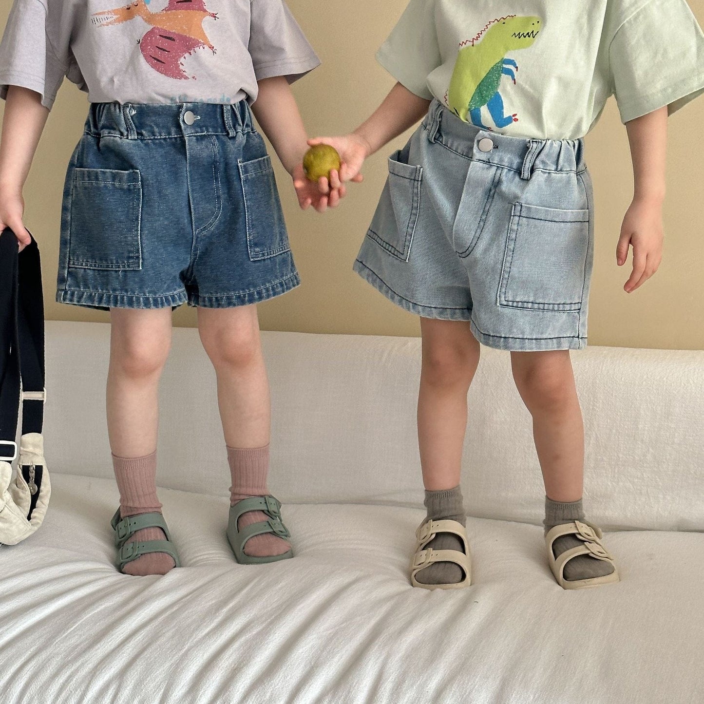 デニムパンツ シンプルデイリーデニムショートパンツ【mh0009830】