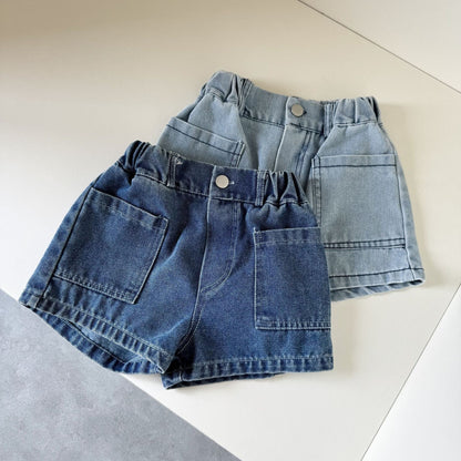 デニムパンツ シンプルデイリーデニムショートパンツ【mh0009830】