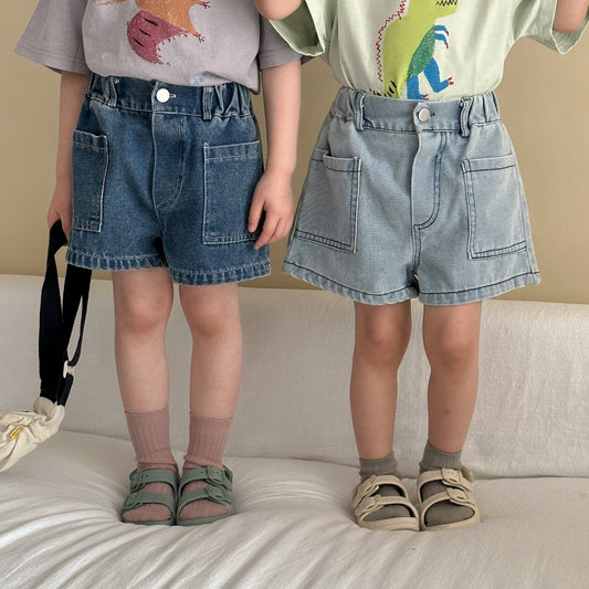 デニムパンツ シンプルデイリーデニムショートパンツ【mh0009830】