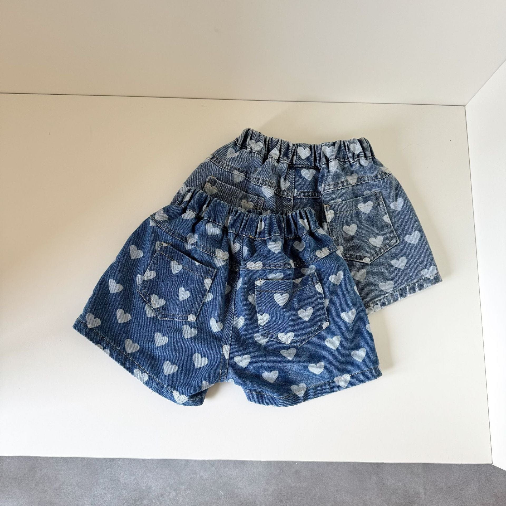 ハーフパンツ・ショートパンツ ハートプリントデニムショートパンツ【mh0010180】