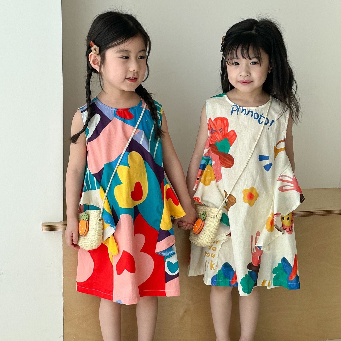 ノースリーブワンピース カラフルプリントノースリーブワンピース【mh0010182】