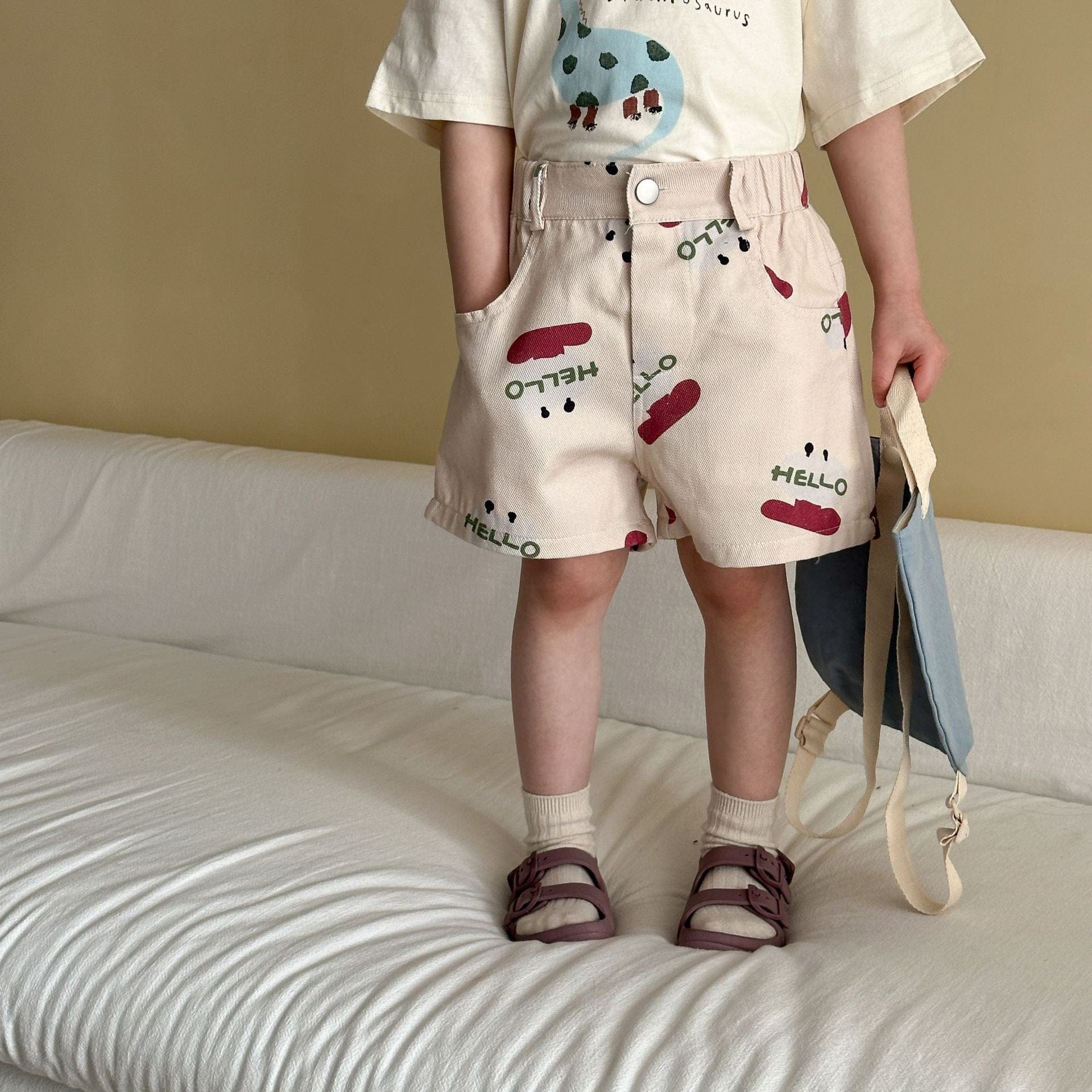 ハーフパンツ・ショートパンツ いちご/レターロゴプリントショートパンツ【mh0010185】