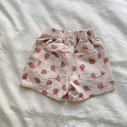 ハーフパンツ・ショートパンツ いちご/レターロゴプリントショートパンツ【mh0010185】
