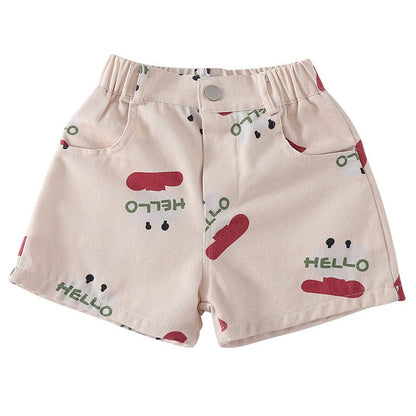 ハーフパンツ・ショートパンツ いちご/レターロゴプリントショートパンツ【mh0010185】