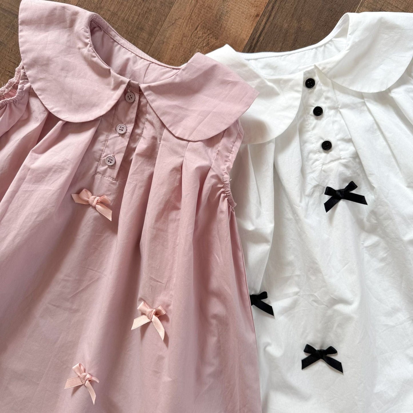 ノースリーブワンピース リボンアクセント丸襟ノースリーブワンピース【mh0010191】