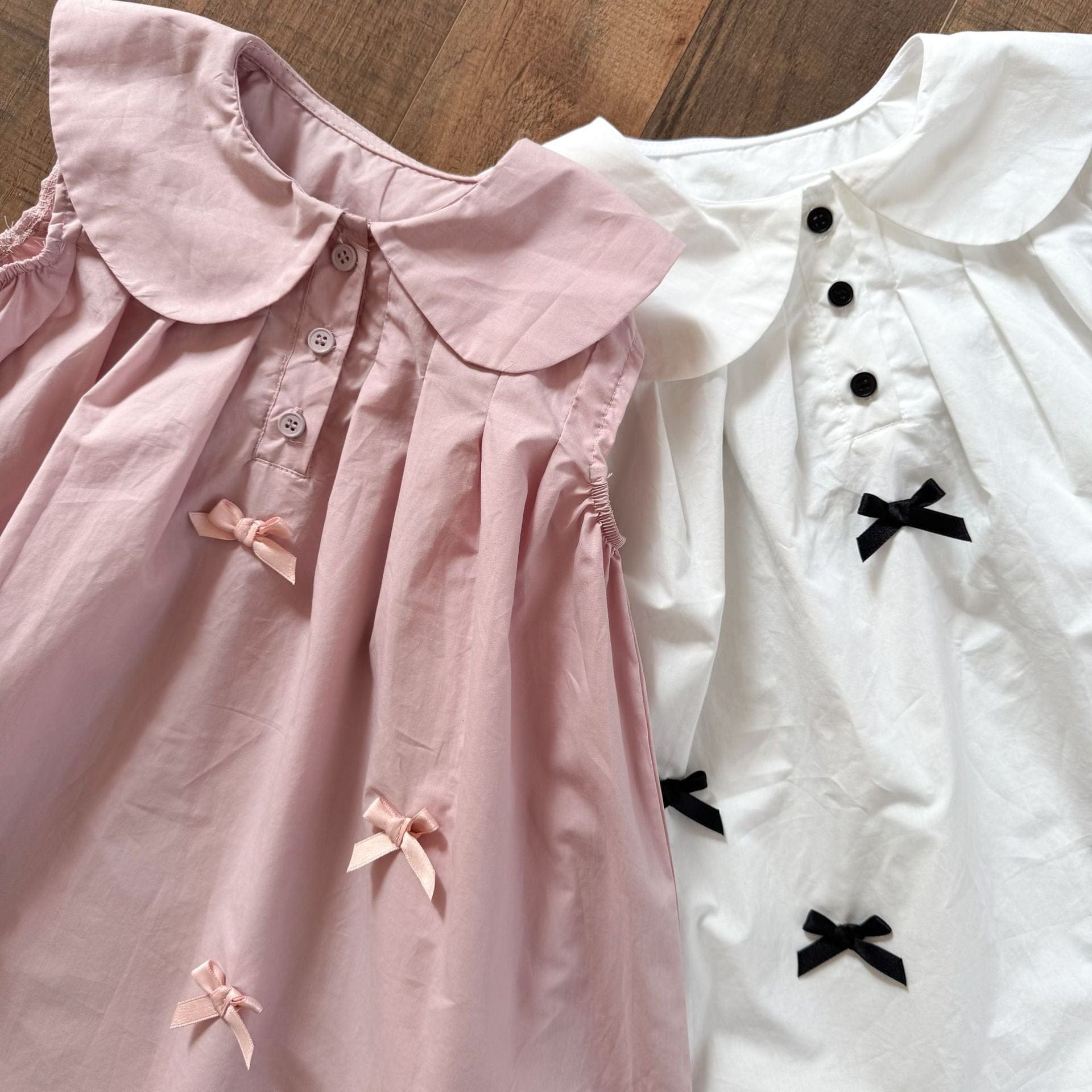 ノースリーブワンピース リボンアクセント丸襟ノースリーブワンピース【mh0010191】