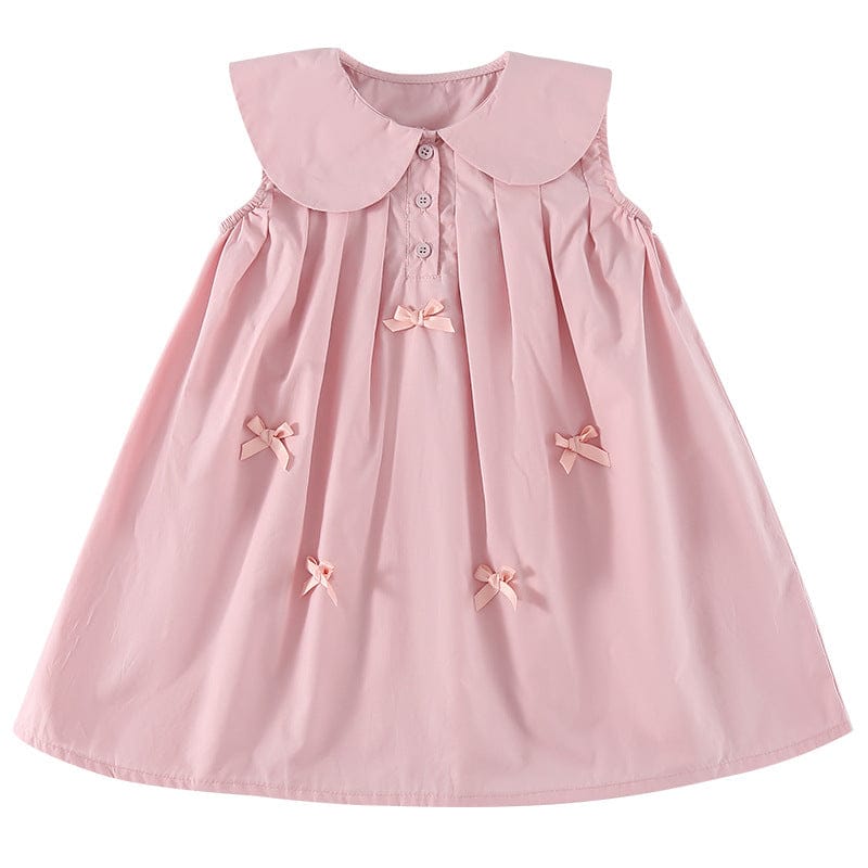 ノースリーブワンピース リボンアクセント丸襟ノースリーブワンピース【mh0010191】