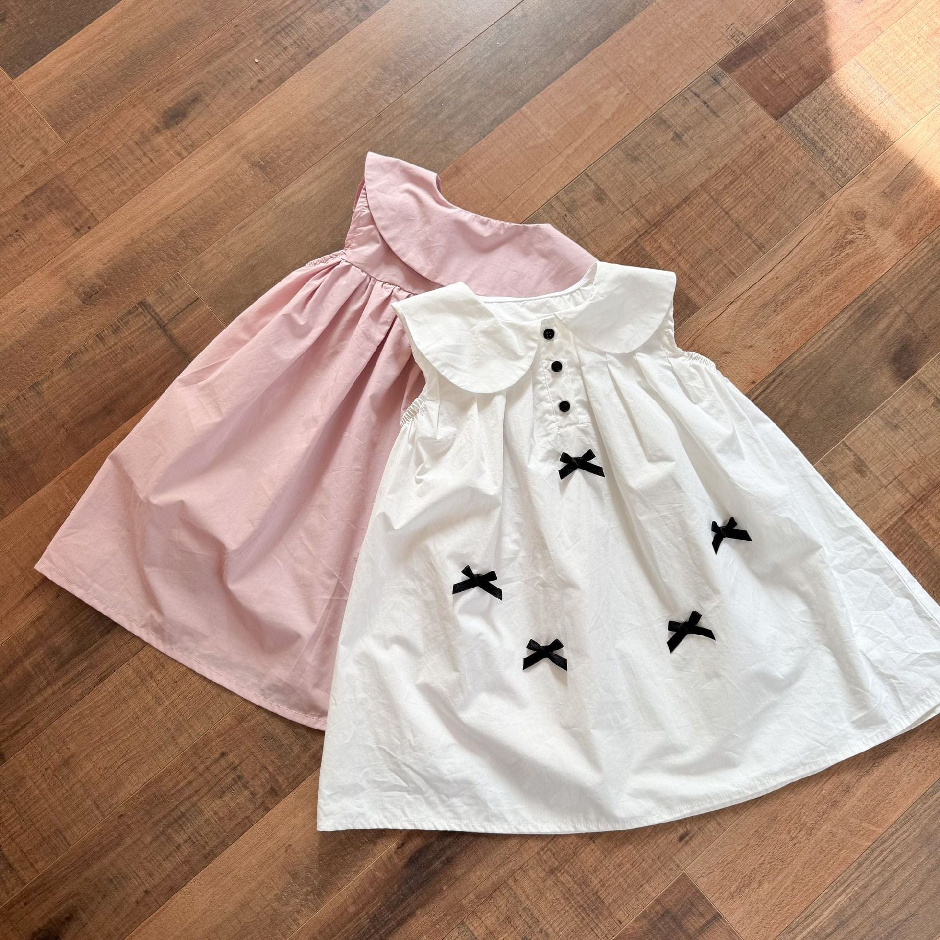 ノースリーブワンピース リボンアクセント丸襟ノースリーブワンピース【mh0010191】