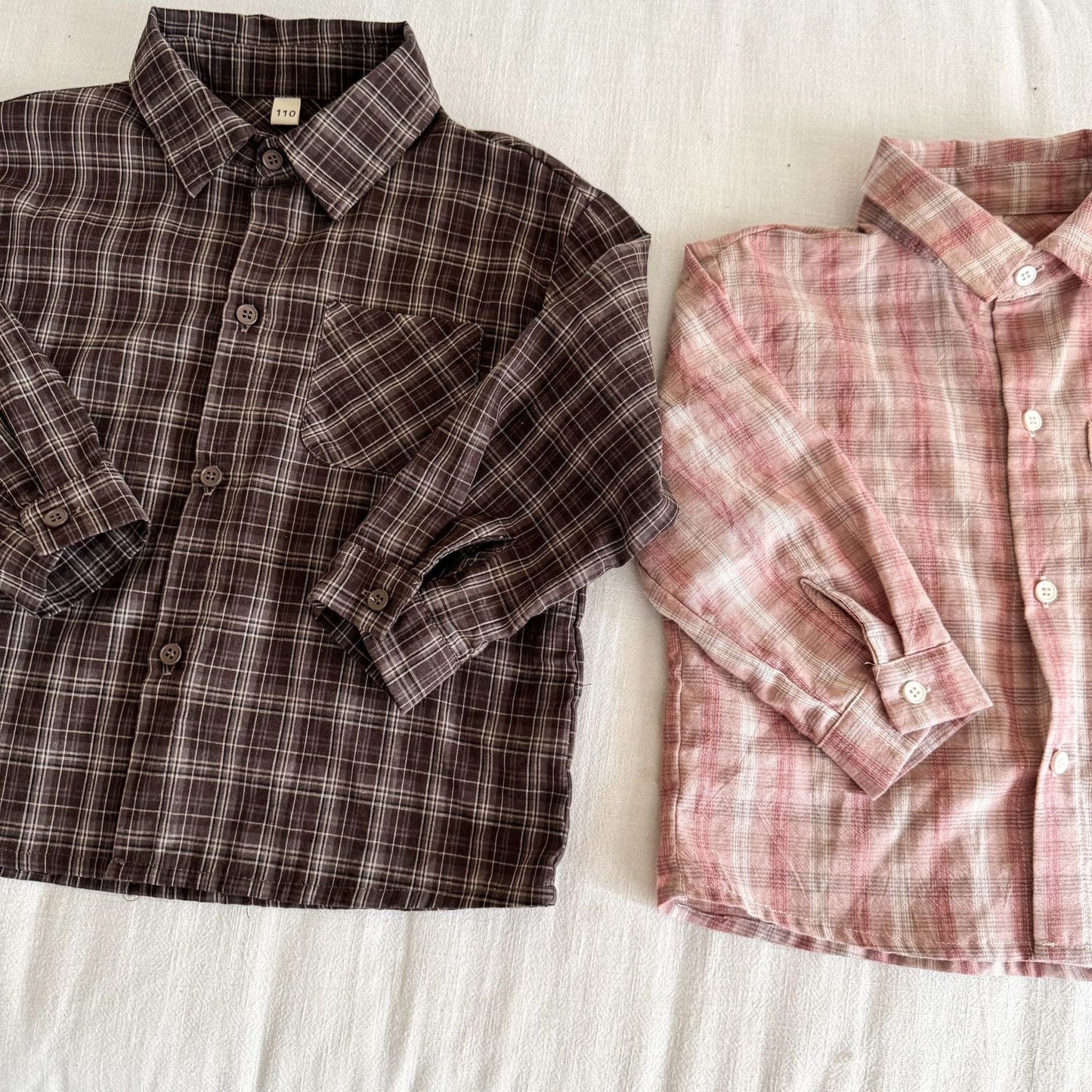 長袖シャツ・ブラウス レトロチェック長袖シャツ【mh0010478】