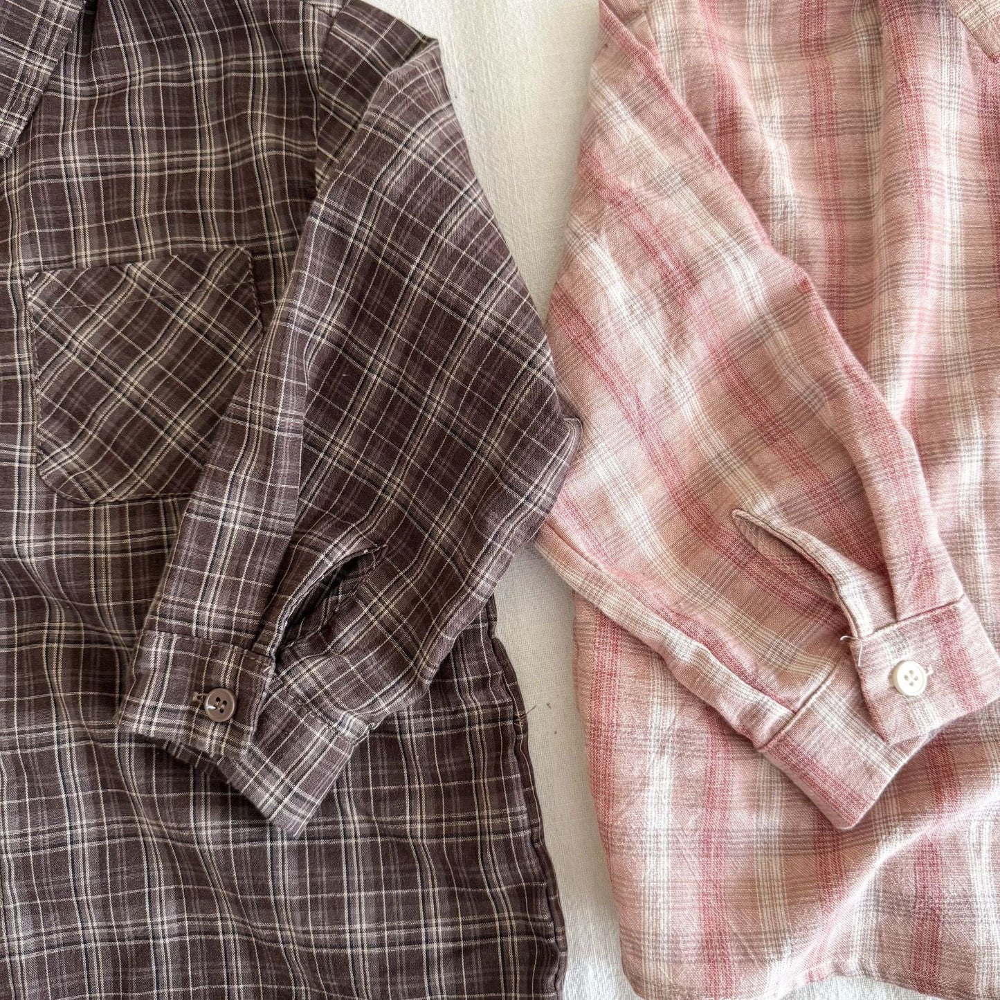 長袖シャツ・ブラウス レトロチェック長袖シャツ【mh0010478】