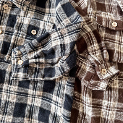 長袖シャツ・ブラウス レトロチェック長袖オーバーシャツ【mh0010482】