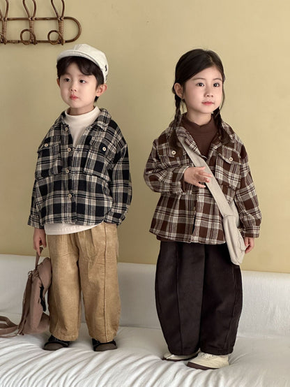 長袖シャツ・ブラウス レトロチェック長袖オーバーシャツ【mh0010482】