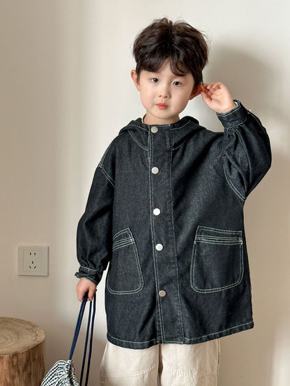 ロングコート デニムフーディアウタージャケットコート【mh0010484】