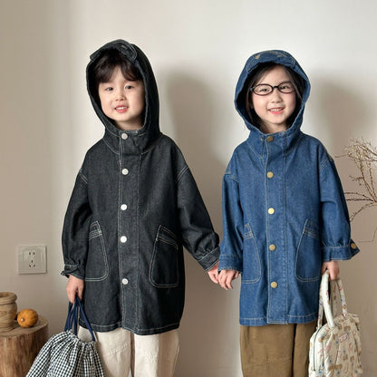 ロングコート デニムフーディアウタージャケットコート【mh0010484】