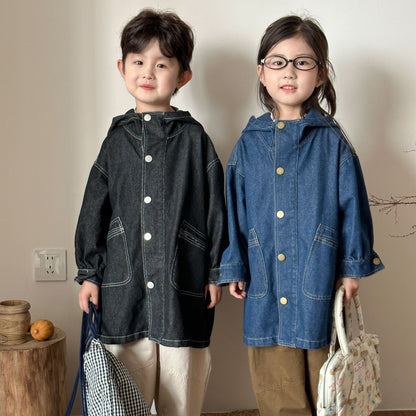 ロングコート デニムフーディアウタージャケットコート【mh0010484】