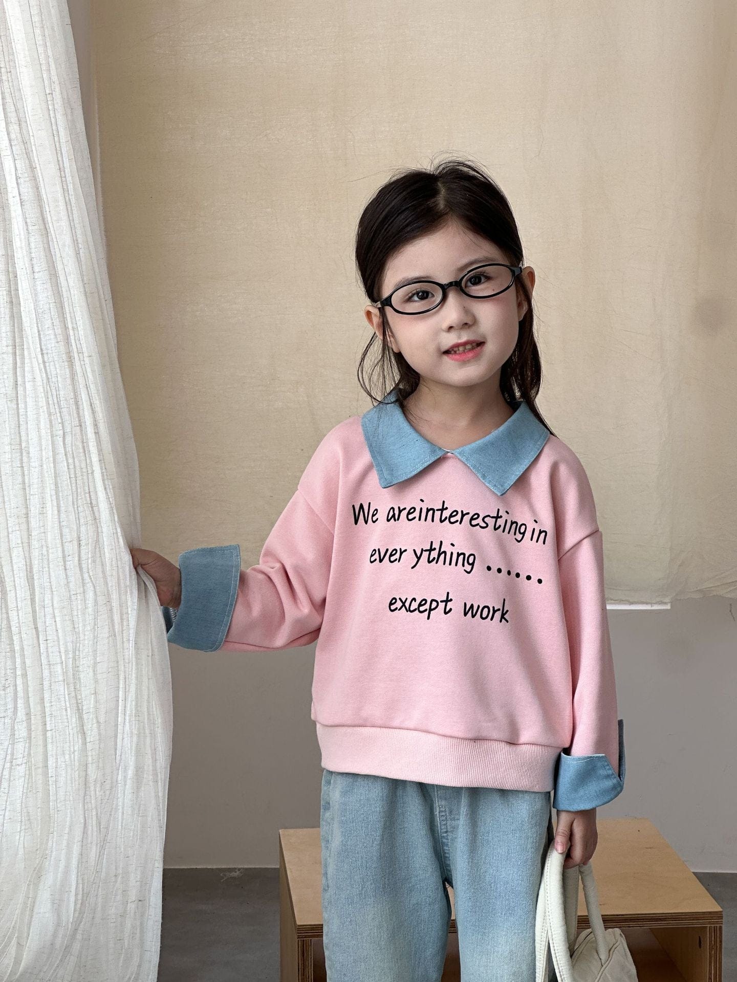 長袖シャツ・ブラウス レターロゴバイカラー長袖ポロシャツ【mh0010489】